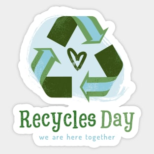 America Recycles Day green design Sticker